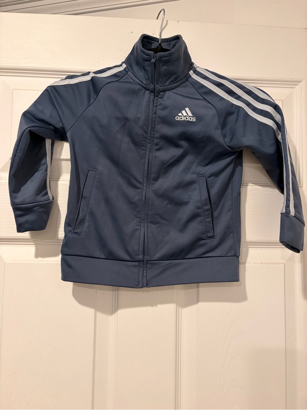 adidas Navy Blue Track Jacket with White Stripes- 3t